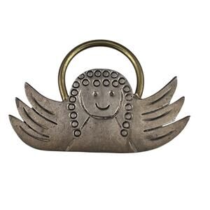 Vintage Guardian Angel Sterling Silver Brooch or Pendant Mexico